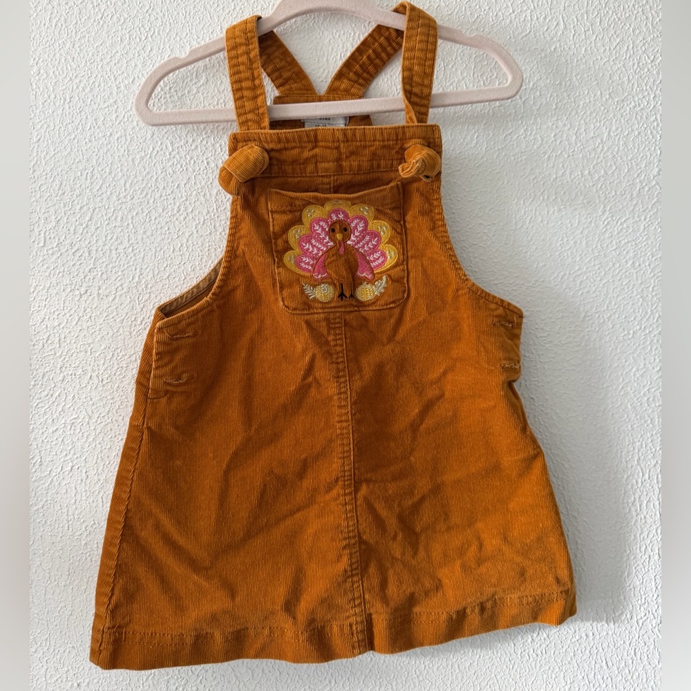 2T Thanksgiving Turkey Corduroy Overalls